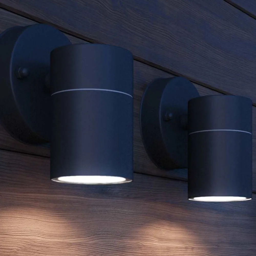 vidaXL Applique murale LED d'extérieur 2 pcs Acier