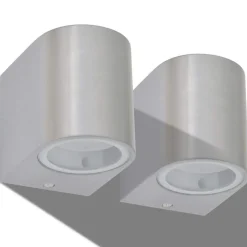 Luminaires-vidaXL Applique murale LED d'extérieur 2 pièces Ronde vers le bas