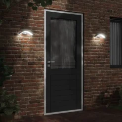 Luminaires-vidaXL Applique murale LED d'extérieur avec capteurs Noir