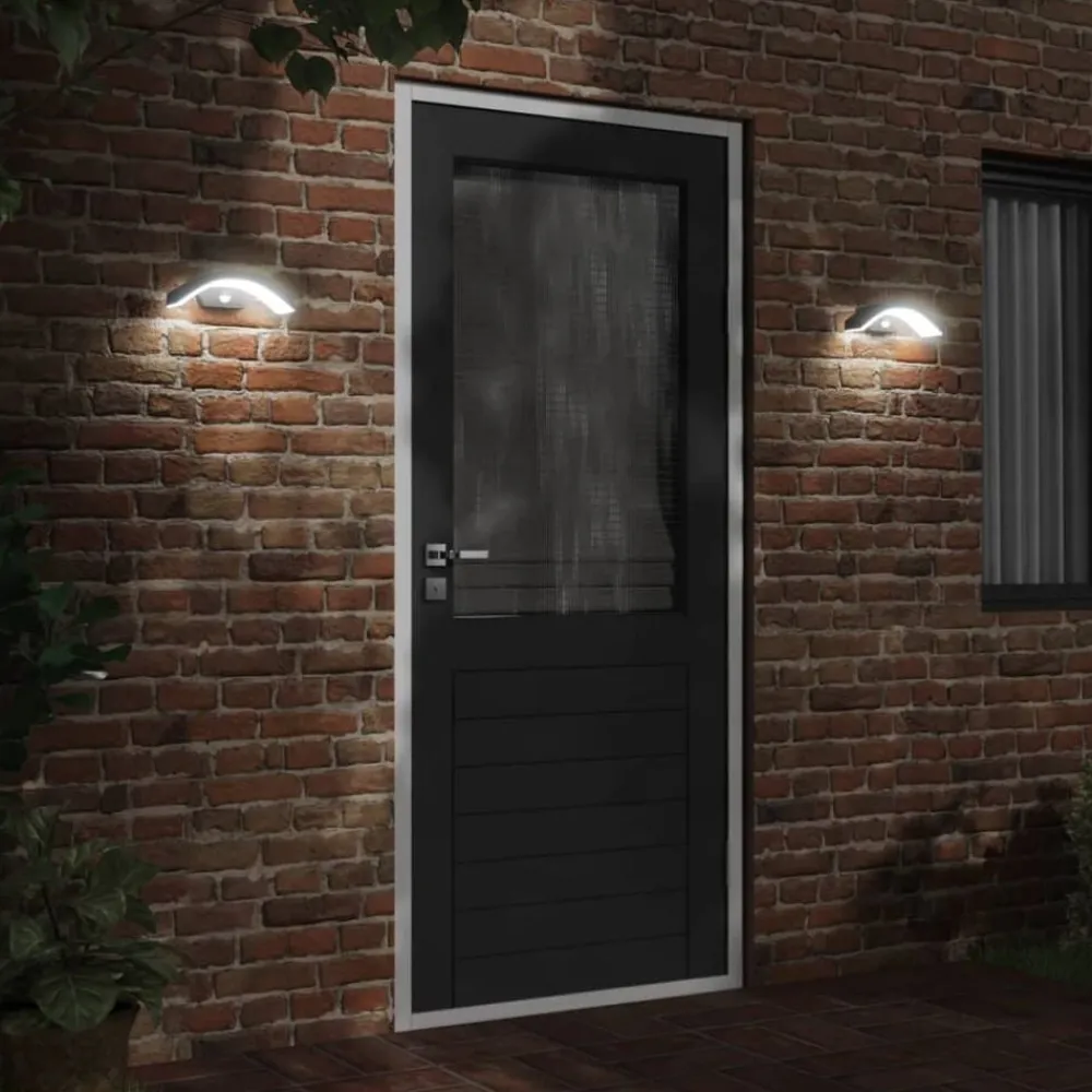 Luminaires-vidaXL Applique murale LED d'extérieur avec capteurs Noir