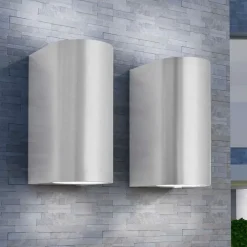 vidaXL Applique murale LED d'extérieur 2 pièces Ronde vers le bas/haut