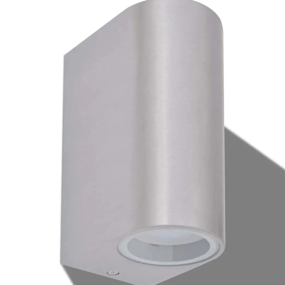 vidaXL Applique murale LED d'extérieur 2 pièces Ronde vers le bas/haut