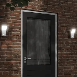 Luminaires-vidaXL Applique murale LED d'extérieur avec capteurs Blanc