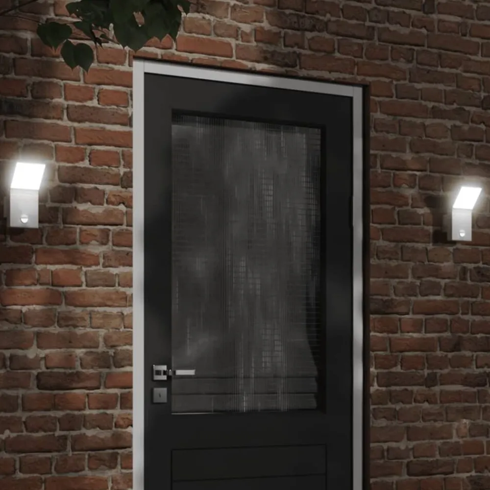 Luminaires-vidaXL Applique murale LED d'extérieur avec capteurs Blanc