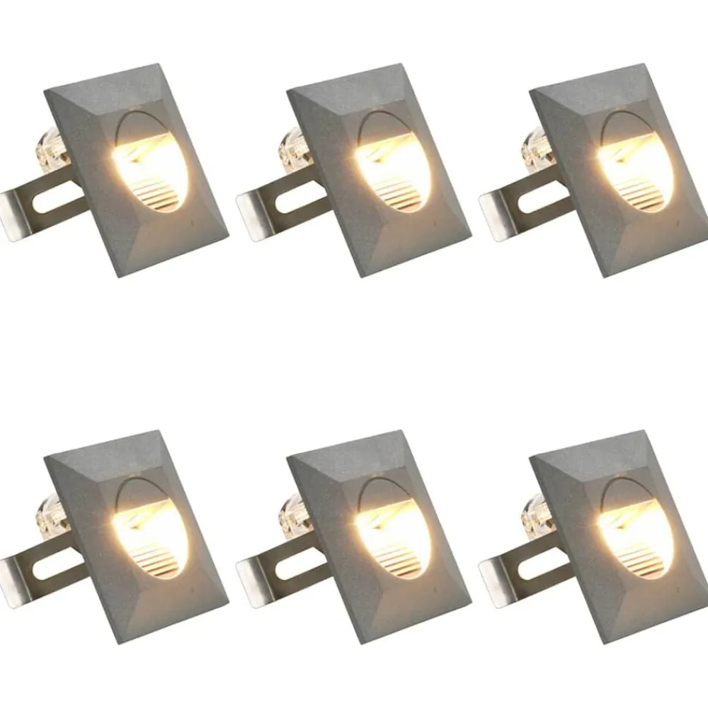 vidaXL Appliques murales LED d'extérieur 6 pcs 2 W Argenté Carré