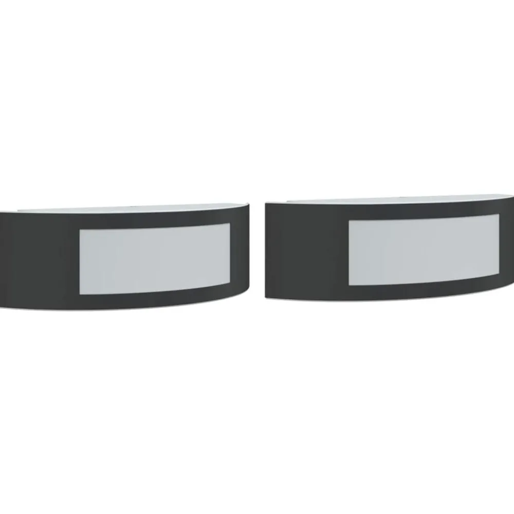 Luminaires-vidaXL Appliques murales d'extérieur 2 pcs acier inoxydable Noir