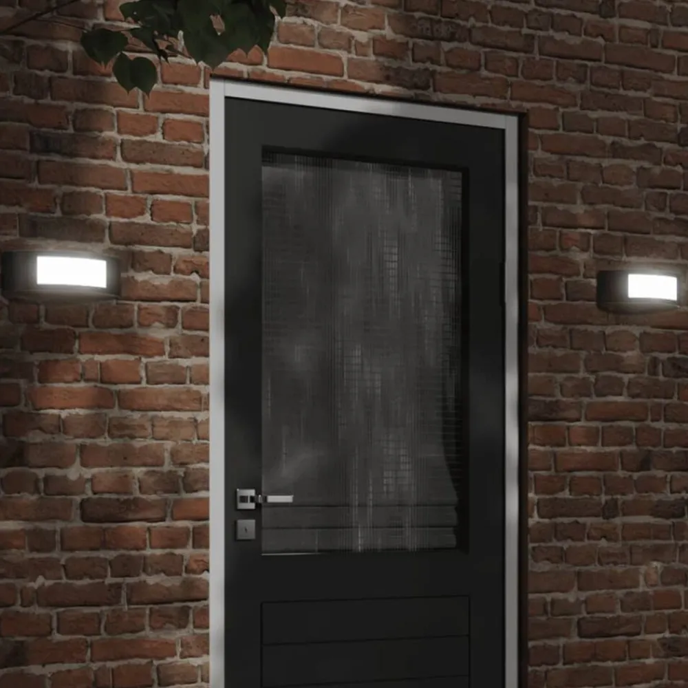 Luminaires-vidaXL Appliques murales d'extérieur 2 pcs acier inoxydable Noir