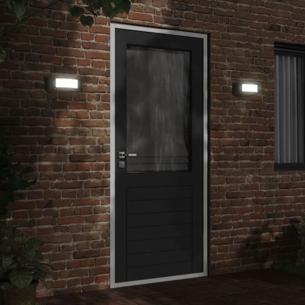 Luminaires-vidaXL Appliques murales d'extérieur 2 pcs acier inoxydable Noir