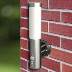 vidaXL Appliques murales d’extérieur 2 pcs avec détecteur de mouvement acier inoxydable