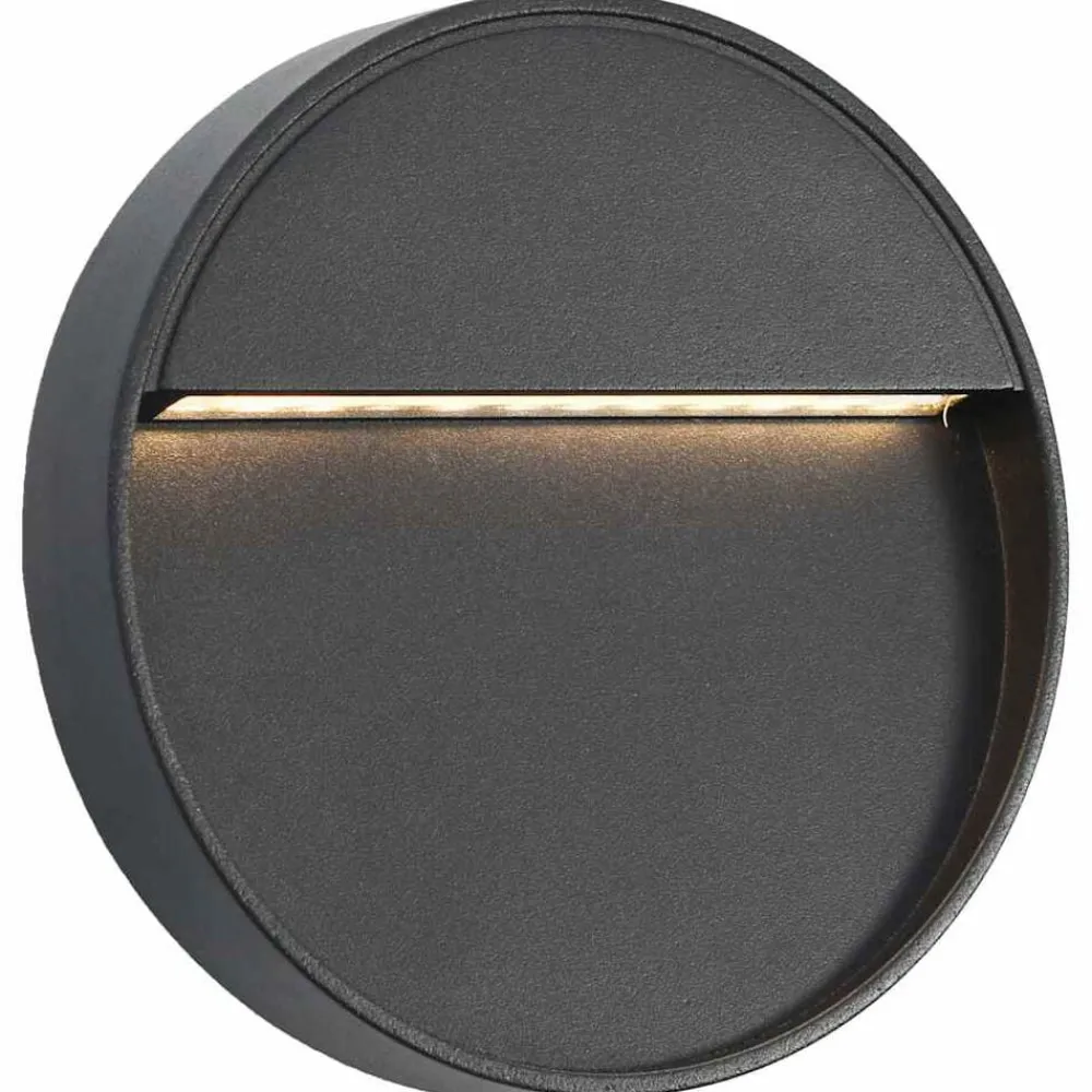 vidaXL Appliques murales à LED d'extérieur 2 pcs 3 W Noir Rond