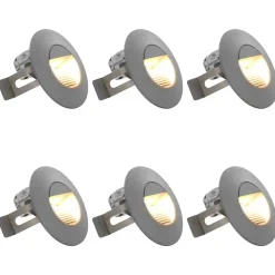 Luminaires-vidaXL Appliques murales LED d'extérieur 6 pcs 2 W Argenté Rond