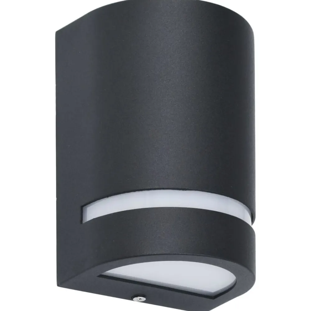 Luminaires-vidaXL Appliques murales d'extérieur 2 pcs 35 W Noir Demi-rond