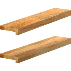 vidaXL Appuis de fenêtre 2 pcs bois de chêne massif