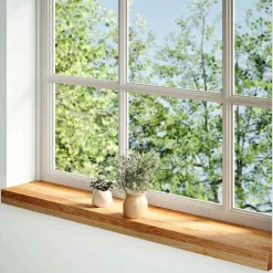 vidaXL Appuis de fenêtre 2 pcs bois de chêne massif