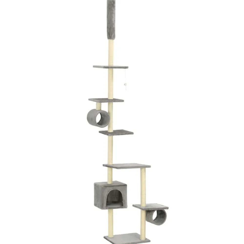 Articles Pour Animaux De Compagnie-vidaXL Arbre à chat avec griffoirs en sisal 260 cm Gris