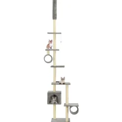 Articles Pour Animaux De Compagnie-vidaXL Arbre à chat avec griffoirs en sisal 260 cm Gris