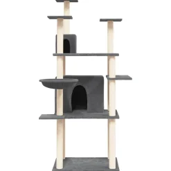 Articles Pour Animaux De Compagnie-vidaXL Arbre à chat avec griffoirs en sisal 166 cm Gris foncé