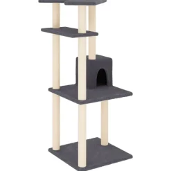 Articles Pour Animaux De Compagnie-vidaXL Arbre à chat avec griffoirs en sisal 123 cm Gris foncé