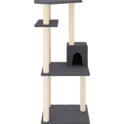 Articles Pour Animaux De Compagnie-vidaXL Arbre à chat avec griffoirs en sisal 123 cm Gris foncé