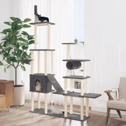 Articles Pour Animaux De Compagnie-vidaXL Arbre à chat avec griffoirs en sisal 279 cm Gris foncé