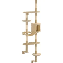 Articles Pour Animaux De Compagnie-vidaXL Arbre à chat avec griffoirs en sisal Montage mural 194 cm Beige