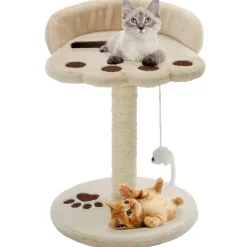 vidaXL Arbre à chat avec griffoir en sisal 40 cm et Marron