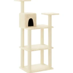 Articles Pour Animaux De Compagnie-vidaXL Arbre à chat avec griffoirs en sisal crème 118,5 cm Crème