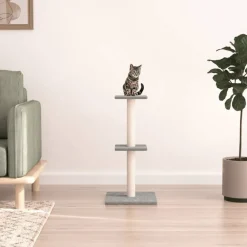 Articles Pour Animaux De Compagnie-vidaXL Arbre à chat avec griffoirs en sisal 73 cm Gris clair