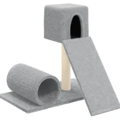 Articles Pour Animaux De Compagnie-vidaXL Arbre à chat avec griffoir en sisal 59 cm Gris clair