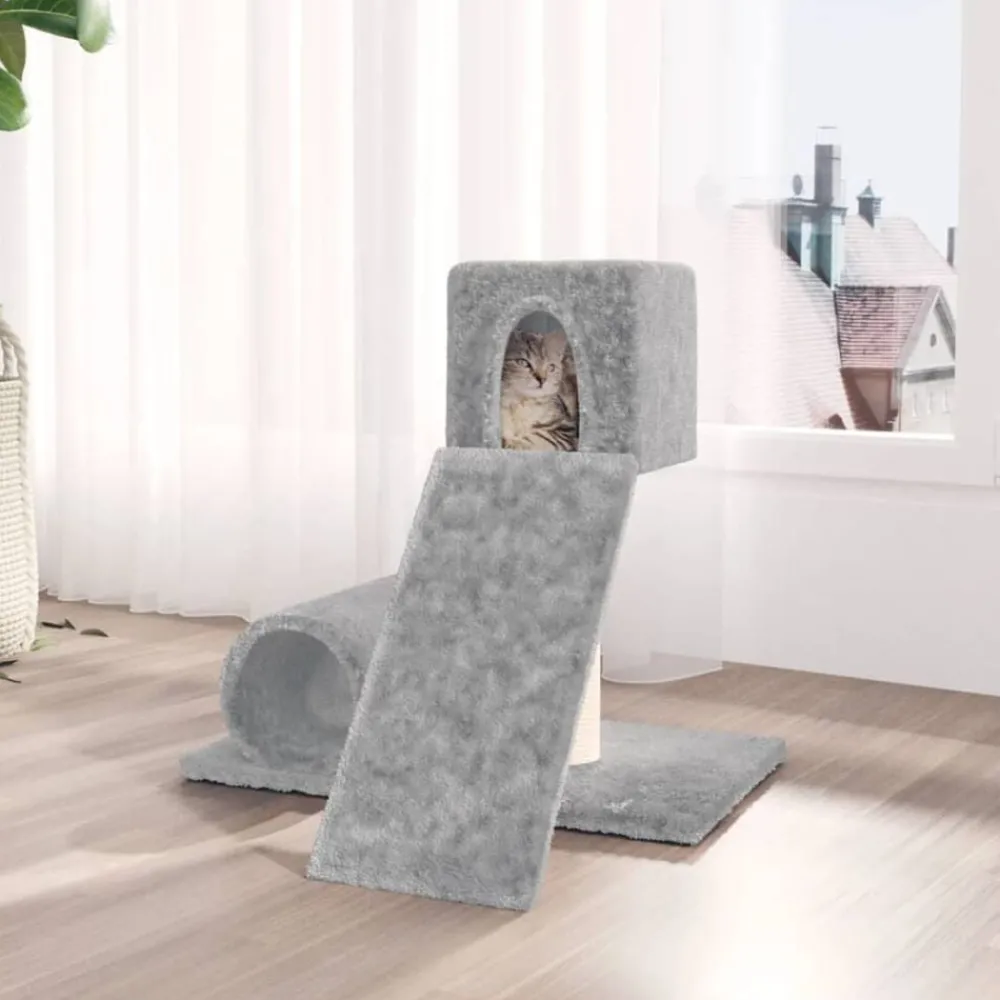 Articles Pour Animaux De Compagnie-vidaXL Arbre à chat avec griffoir en sisal 59 cm Gris clair