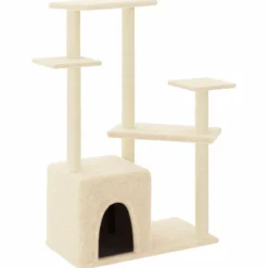 vidaXL Arbre à chat avec griffoirs en sisal crème 107,5 cm