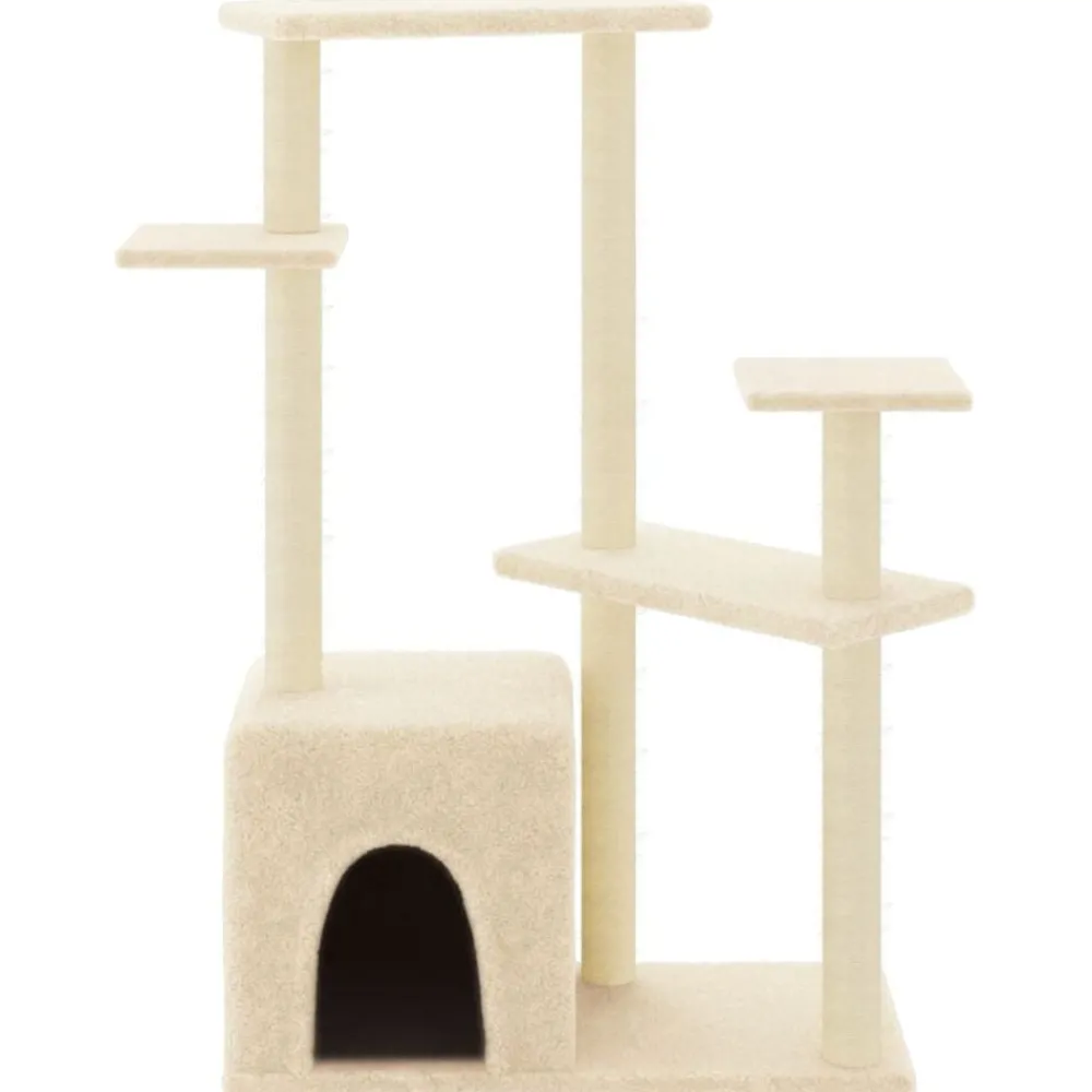 vidaXL Arbre à chat avec griffoirs en sisal crème 107,5 cm
