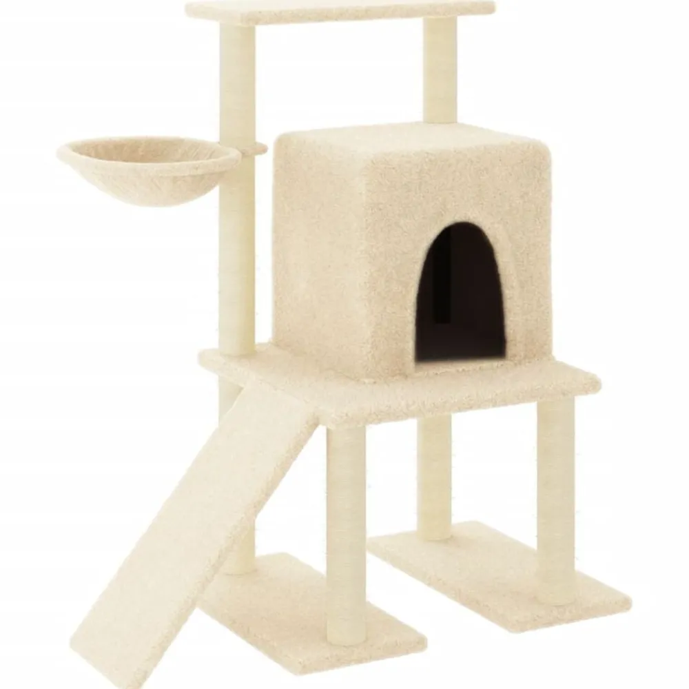 vidaXL Arbre à chat avec griffoirs en sisal Crème 96,5 cm