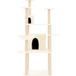 Articles Pour Animaux De Compagnie-vidaXL Arbre à chat avec griffoirs en sisal Crème 166 cm Crème