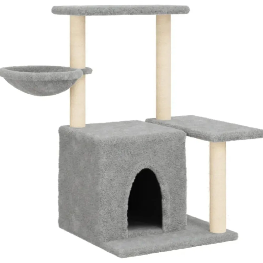 Articles Pour Animaux De Compagnie-vidaXL Arbre à chat avec griffoirs en sisal 83 cm Gris clair