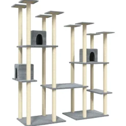 Articles Pour Animaux De Compagnie-vidaXL Arbre à chat avec griffoirs en sisal 174 cm Gris clair