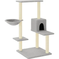 Articles Pour Animaux De Compagnie-vidaXL Arbre à chat avec griffoirs en sisal 95 cm Gris clair