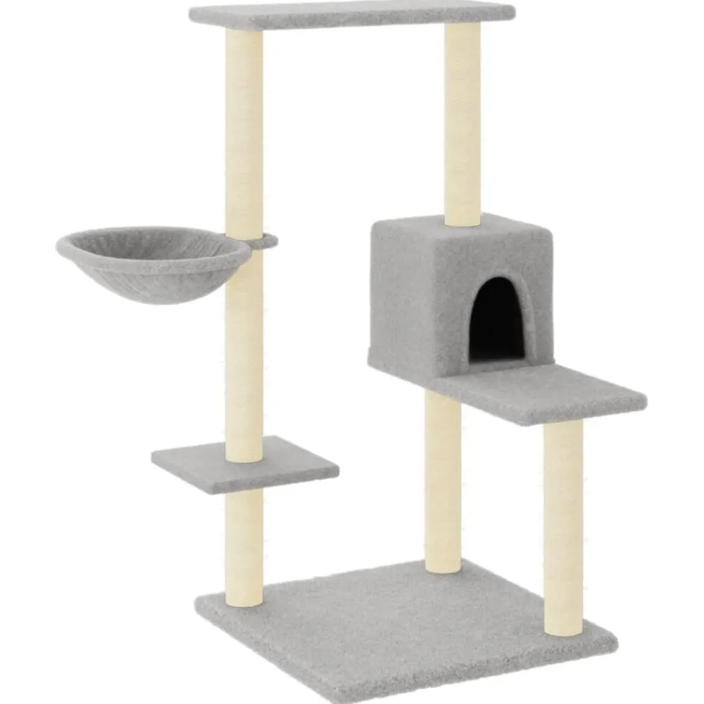Articles Pour Animaux De Compagnie-vidaXL Arbre à chat avec griffoirs en sisal 95 cm Gris clair