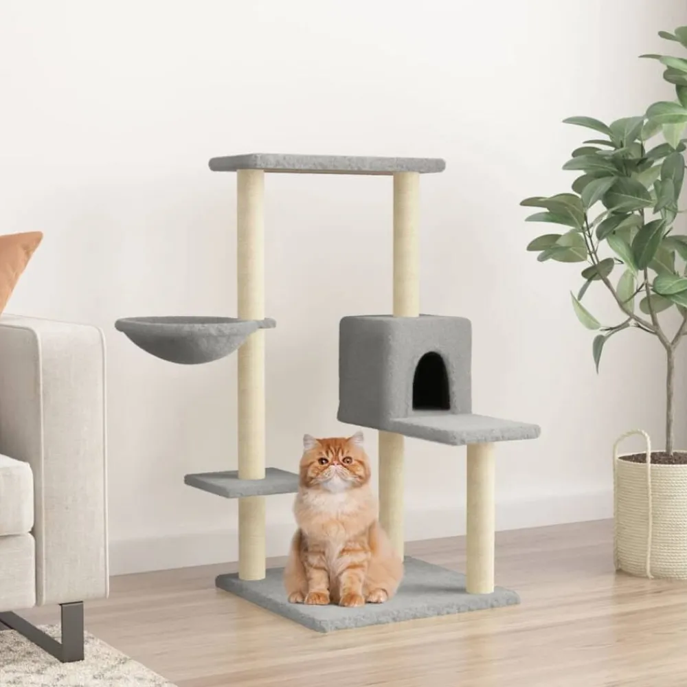 Articles Pour Animaux De Compagnie-vidaXL Arbre à chat avec griffoirs en sisal 95 cm Gris clair