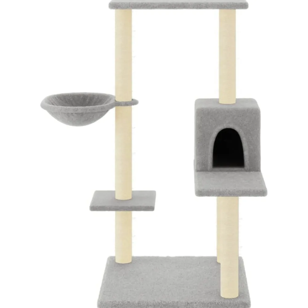 Articles Pour Animaux De Compagnie-vidaXL Arbre à chat avec griffoirs en sisal 95 cm Gris clair