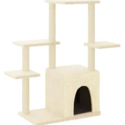 Articles Pour Animaux De Compagnie-vidaXL Arbre à chat avec griffoirs en sisal crème 97,5 cm Crème