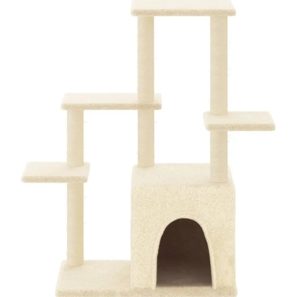 Articles Pour Animaux De Compagnie-vidaXL Arbre à chat avec griffoirs en sisal crème 97,5 cm Crème