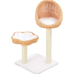 vidaXL Arbre à chat avec griffoir en sisal Naturel Bois de saule