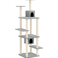 Articles Pour Animaux De Compagnie-vidaXL Arbre à chat avec griffoirs en sisal 176 cm Gris clair