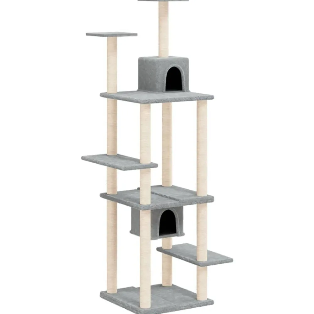 Articles Pour Animaux De Compagnie-vidaXL Arbre à chat avec griffoirs en sisal 176 cm Gris clair