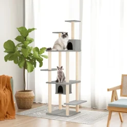Articles Pour Animaux De Compagnie-vidaXL Arbre à chat avec griffoirs en sisal 176 cm Gris clair