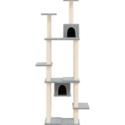 Articles Pour Animaux De Compagnie-vidaXL Arbre à chat avec griffoirs en sisal 176 cm Gris clair