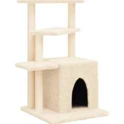 Articles Pour Animaux De Compagnie-vidaXL Arbre à chat avec griffoirs en sisal crème 83,5 cm Crème