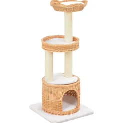 Articles Pour Animaux De Compagnie-vidaXL Arbre à chat avec griffoir en sisal Naturel Bois de saule
