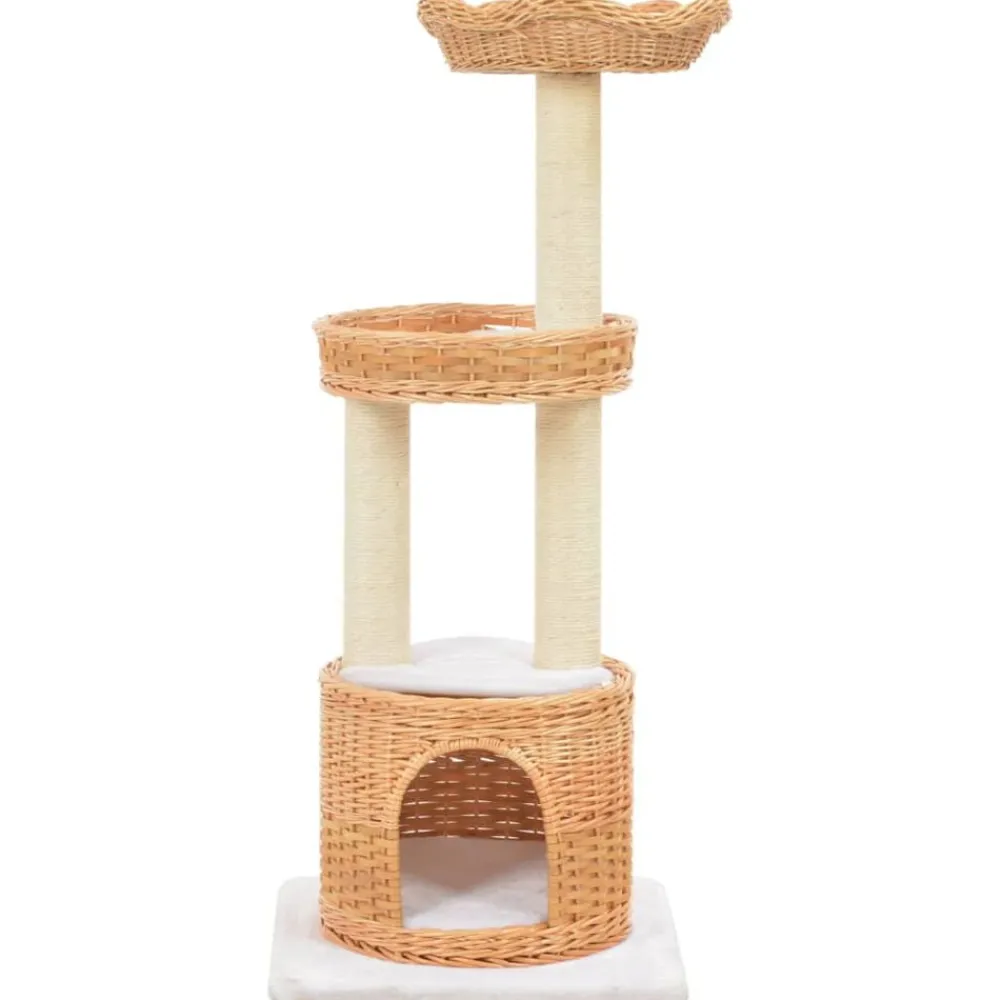 Articles Pour Animaux De Compagnie-vidaXL Arbre à chat avec griffoir en sisal Naturel Bois de saule